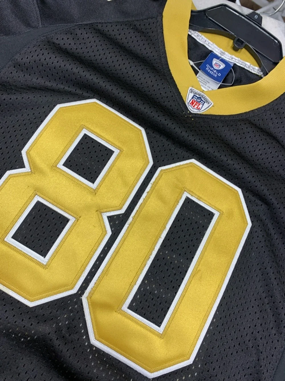 NFL Black and Gold #80 Football Jersey - Reebok - Picture 6 of 6